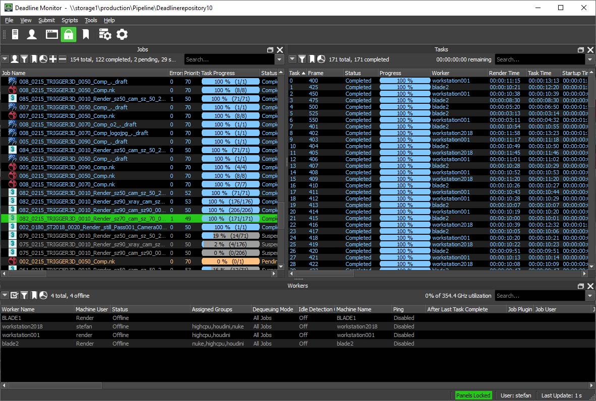 Screenshot der Rendermanagementsoftware
